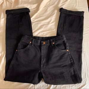 Black wrangler high waisted mom jeans